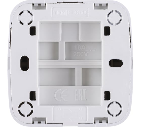 2-клавишный выключатель TDM ELECTRIC открытой установки IP20 10А, белый Дача Народная SQ1824-0002