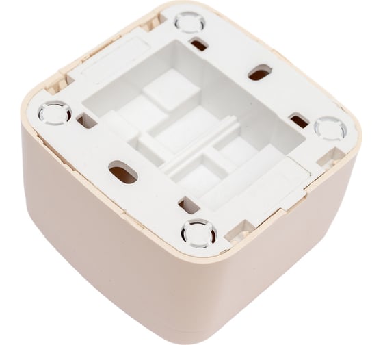 2-клавишный выключатель TDM ELECTRIC открытой установки с подсветкой IP20 10А, слоновая кость Дача Народная SQ1824-0017