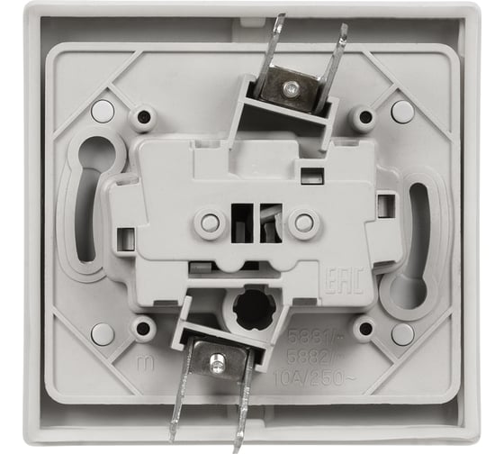 2-клавишный выключатель TDM ELECTRIC скрытой установки IP54 10А серый Вуокса SQ1803-0102