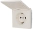 Розетка Lezard ESTET с заземлением с крышкой ПБТ, слоновая кость, IP-44 745-9088-123BIPCH 1