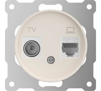 Розетка OneKeyElectro двойная антенна/компьютер TV/RJ45 кат.5e, цвет бежевый 7700244
