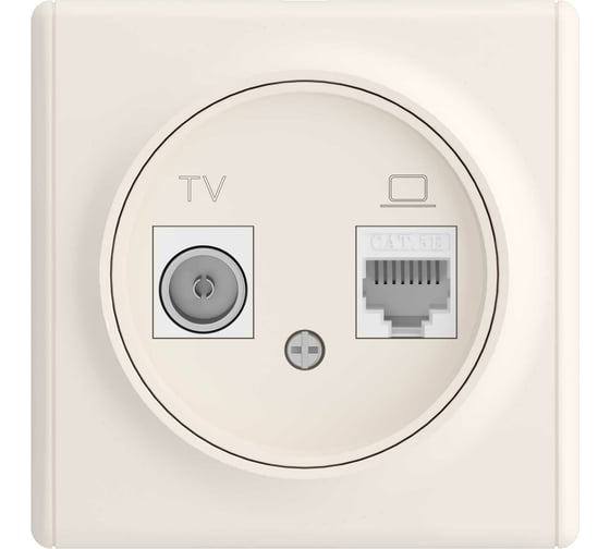Розетка OneKeyElectro двойная антенна/компьютер TV/RJ45 кат.5e, цвет бежевый 7700244