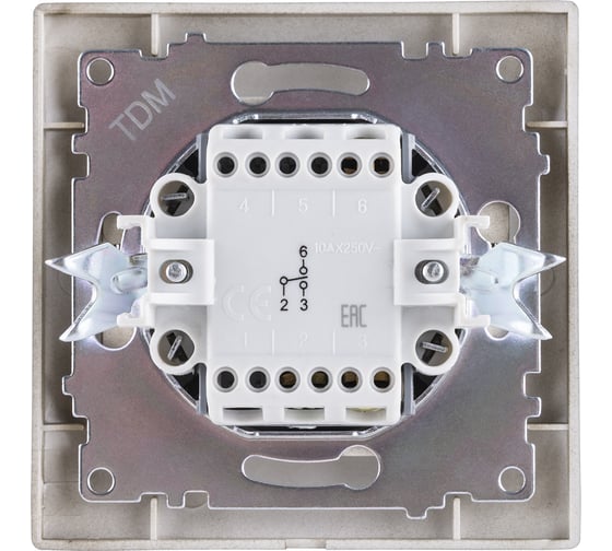 1-клавишный выключатель на 2 направления TDM ELECTRIC 10А бронза Лама SQ1815-0706