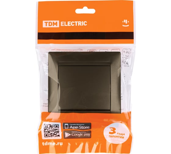 1-клавишный выключатель на 2 направления TDM ELECTRIC 10А бронза Лама SQ1815-0706