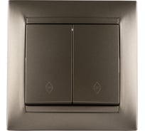 Выключатель на 2 направления 2 клавишный TDM ELECTRIC 10А бронза серия "Лама" SQ1815-0707