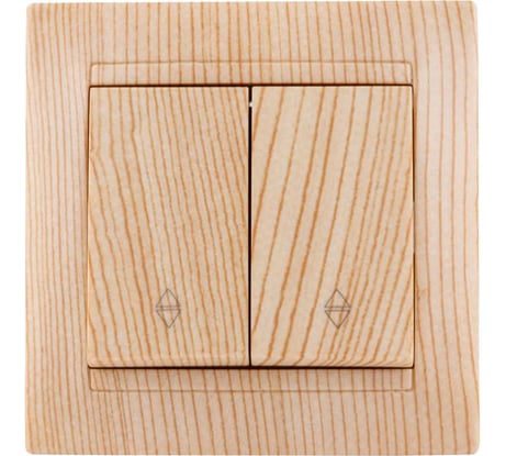 2-клавишный выключатель на 2 направления TDM ELECTRIC 10А сосна Лама SQ1815-0307