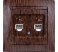 Двойная телефонная розетка TDM ELECTRIC RJ11 венге Лама SQ1815-0418