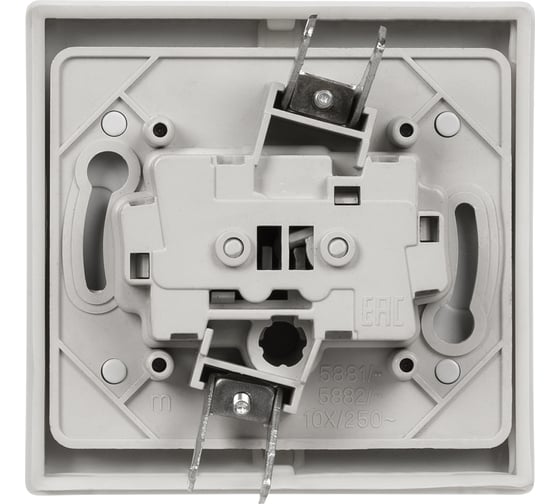 1-клавишный переключатель на 2 направления TDM ELECTRIC скрытой установки IP54 10А серый Вуокса SQ1803-0103