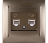 Розетка двойная телефонная RJ11 бронза серия "Лама" TDM ELECTRIC SQ1815-0718