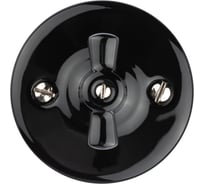 Поворотный выключатель TDM ELECTRIC фарфоровый с ручкой бантик 10А черный «Болонь» SQ1820-0002