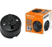 Поворотный выключатель TDM ELECTRIC фарфоровый с ручкой бантик 10А черный «Болонь» SQ1820-0002