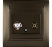 Розетка TV ("мама") + SAT (F-разъем) 0-2400МГц бронза серия "Лама" TDM ELECTRIC SQ1815-0720