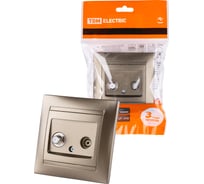 Розетка TV ("мама") + SAT (F-разъем) 0-2400МГц бронза серия "Лама" TDM ELECTRIC SQ1815-0720