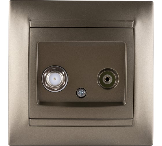 Розетка TDM ELECTRIC TV мама + SAT F-разъем 0-2400МГц бронза Лама SQ1815-0720