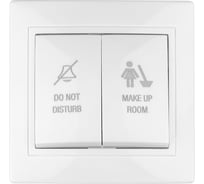 Переключатель с кнопкой TDM ELECTRIC Не беспокоить и Уборка, белая Таймыр SQ1814-0606