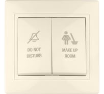 Переключатель с кнопкой TDM ELECTRIC Не беспокоить и Уборка, слоновая кость Таймыр SQ1814-0706