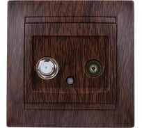 Розетка TDM ELECTRIC TV мама + SAT F-разъем 0-2400МГц венге Лама SQ1815-0420