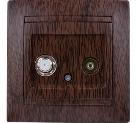 Розетка TDM ELECTRIC TV мама + SAT F-разъем 0-2400МГц венге Лама SQ1815-0420