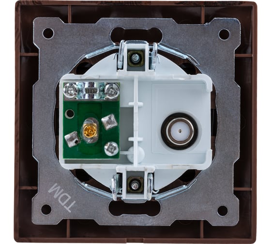 Розетка TDM ELECTRIC TV мама + SAT F-разъем 0-2400МГц венге Лама SQ1815-0420
