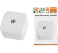 ТВ-розетка TDM ELECTRIC простая 0-2400 Гц, мама, открытой установки, IP20 белая Дача Народная SQ1824-0013