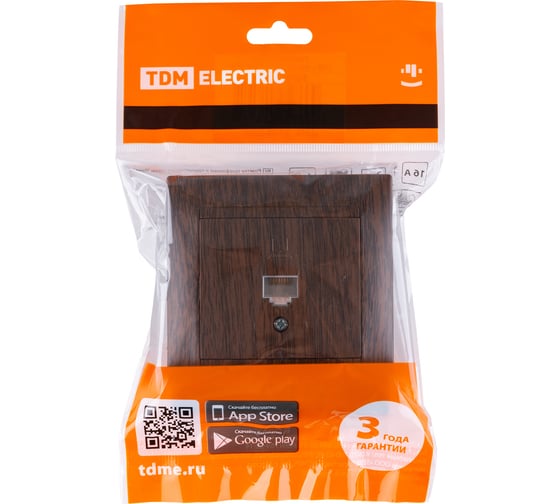 Розетка TDM ELECTRIC компьютерная RJ45 венге "Лама" SQ1815-0416