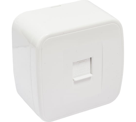 Компьютерная розетка TDM ELECTRIC RJ-45 открытой установки IP20, белая Дача Народная SQ1824-0011