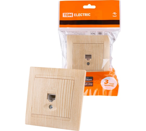 Компьютерная розетка TDM ELECTRIC RJ45 сосна Лама SQ1815-0316