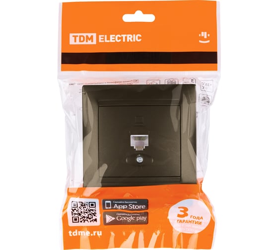 Компьютерная розетка TDM ELECTRIC RJ45 бронза Лама SQ1815-0716