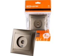 Розетка телевизионная простая (0-2400МГц, "мама") бронза серия "Лама" TDM ELECTRIC SQ1815-0717