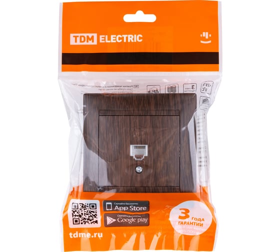 Телефонная розетка TDM ELECTRIC RJ11 венге Лама SQ1815-0415