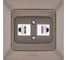 Розетка NE-AD комп.+ телефонная, CAT6+CAT3, Aras, Мокка, 1/12/120, 93-125-23-DN 1