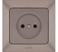 Розетка NE-AD без заземления, 16А, 250В, Aras, Мокка, 93-125-02
