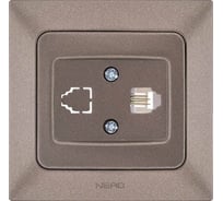 Телефонная розетка CAT3 + гнездо с заглушкой NE-AD Aras, Мокка, 93-125-11-1