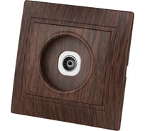 Телевизионная розетка TDM ELECTRIC простая, 0-2400МГц, мама, ЭКО, бук, Таймыр SQ1814-0322