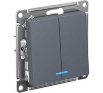 2-клавишный выключатель Systeme Electric Atlas Design Грифель с подсветкой, сх.5а SE ATN000753