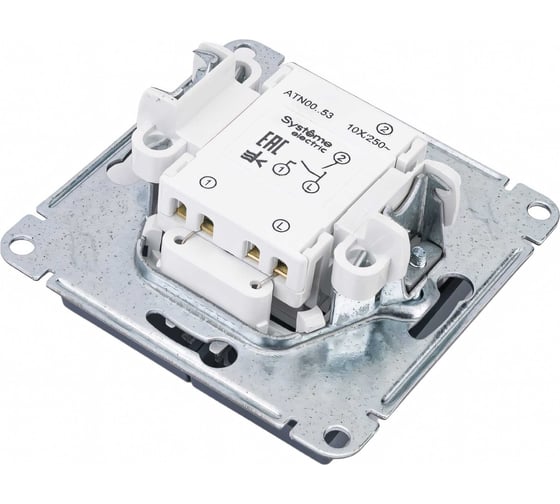 2-клавишный выключатель Systeme Electric Atlas Design Грифель с подсветкой, сх.5а SE ATN000753