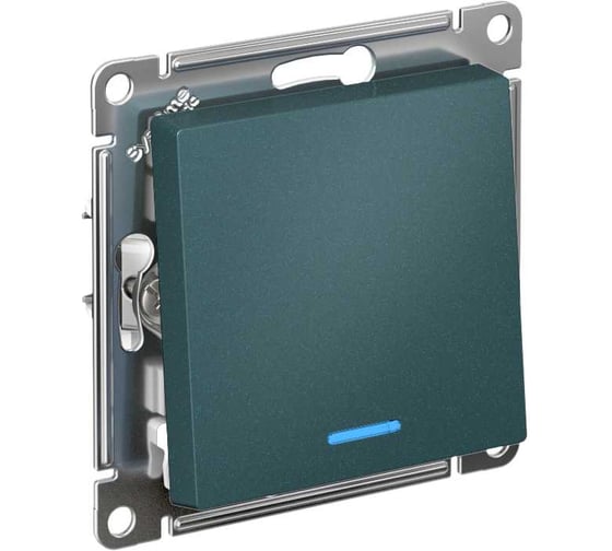 1-клавишный выключатель Systeme Electric AtlasDesign Изумруд с подсветкой SE ATN000813 1