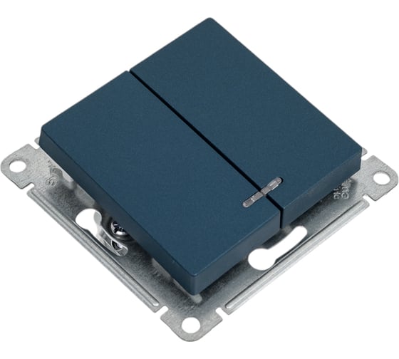 2-клавишный выключатель Systeme Electric AtlasDesign Изумруд с подсветкой, сх.5а SE ATN000853