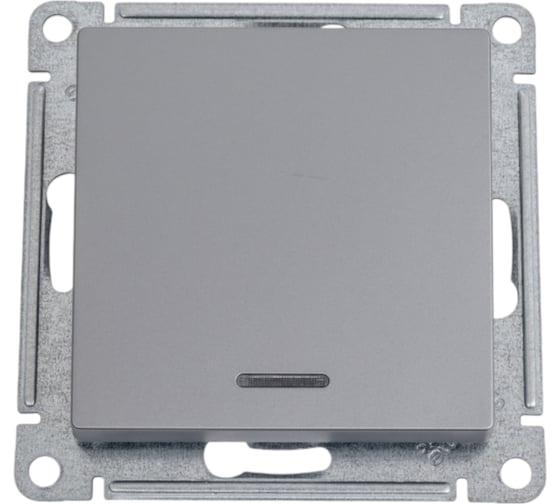 1-клавишный выключатель Systeme Electric AtlasDesign Сталь с подсветкой, сх.1а, 10АХ SE ATN000913 1