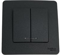 2-клавишный выключатель Systeme Electric Blanca внутренний, Антрацит с подсветкой SE BLNVS010516