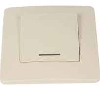 1-клавишный выключатель Systeme Electric Blanca внутренний, бежевый cх.1 с подсветкой, 10А SE BLNVS010117 20633734