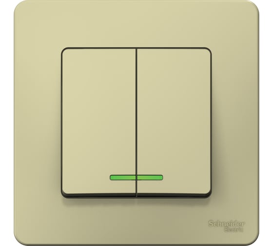 2-клавишный выключатель Systeme Electric Blanca внутренний, бежевый cх.5 с подсветкой SE BLNVS010517 1