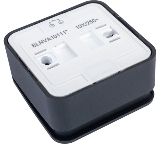 1-клавишный выключатель Systeme Electric Blanca наружный, Антрацит, с подсветкой , 10А SE BLNVA101116
