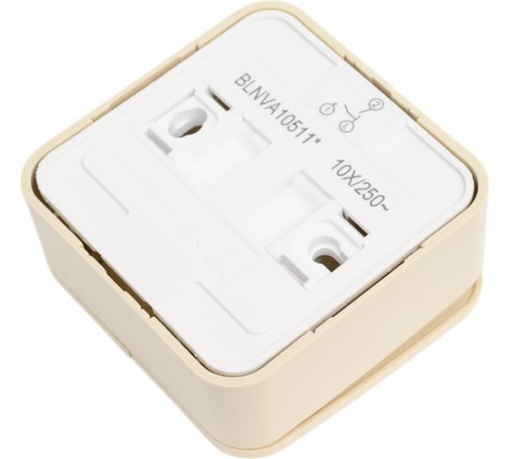 2-клавишный выключатель Systeme Electric Blanca наружный, бежевый cх.5 с подсветкой SE BLNVA105117