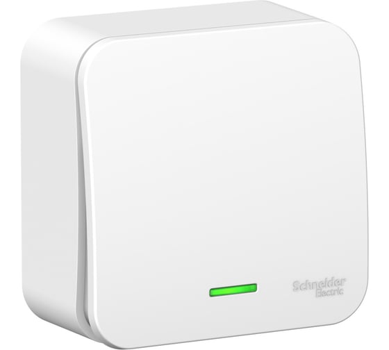 1-клавишный выключатель Systeme Electric Blanca наружный, белый с подсветкой 10А, 250B SE BLNVA101111