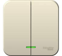 2-клавишный выключатель Systeme Electric Blanca наружный, Молочный, с подсветкой, 10А SE BLNVA105112