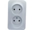 2-ая наружная розетка Systeme Electric Blanca алюминий, без заземления, без шторок, 16А, 250В SE BLNRA000213 3