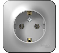Наружная розетка Systeme Electric Blanca Алюминий, с заземлением, без шторок, 16А, 250В SE BLNRA010113