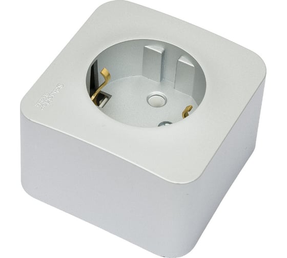 Наружная розетка Systeme Electric Blanca Алюминий, с заземлением, без шторок, 16А, 250В SE BLNRA010113