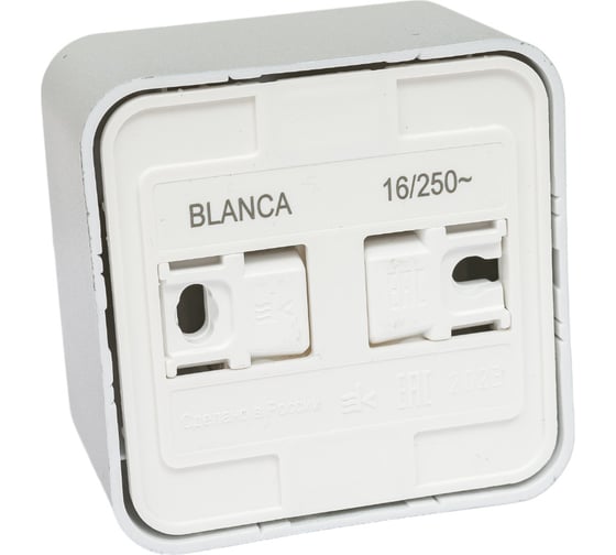 Наружная розетка Systeme Electric Blanca Алюминий, с заземлением, без шторок, 16А, 250В SE BLNRA010113